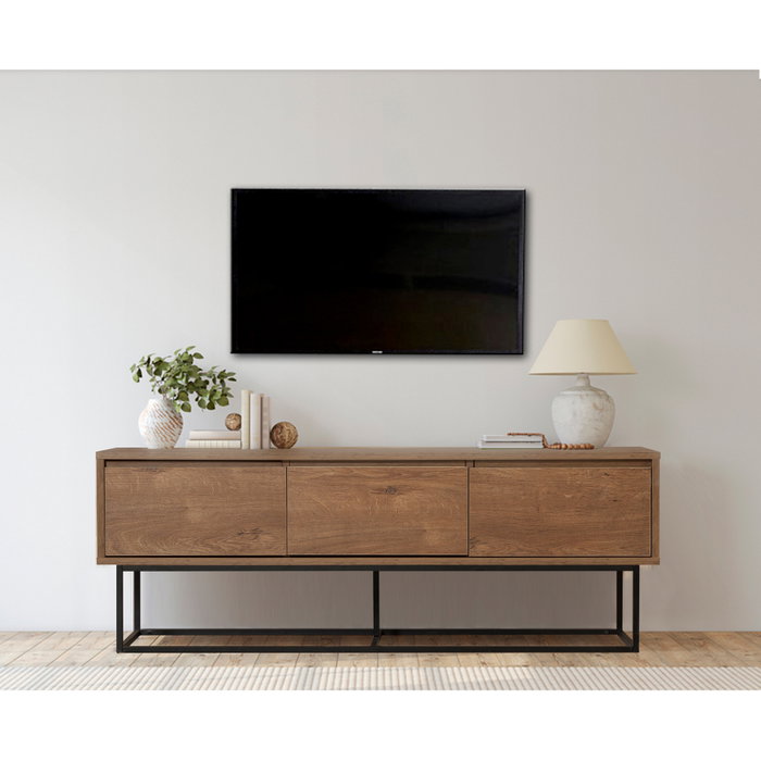 Hanah Home Milo 140 Soporte para TV Nogal y Negro Hanah Home Milo 140 Soporte para TV Nogal y Negro